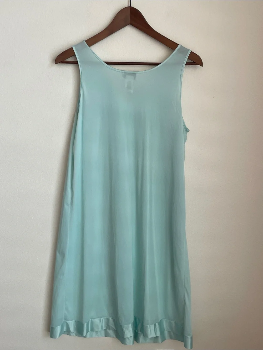 Vintage 70s Slip Dress Small Light Blue Nightgown Coquette Cottagecore Fairycore